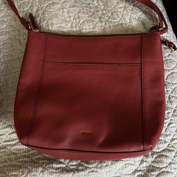 Dark red real fossil purse - Picture 4 of 5